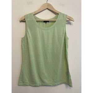 Lafayette 148 Sleeveless Tank Top Women Size Large Green‎ Knit Career Office